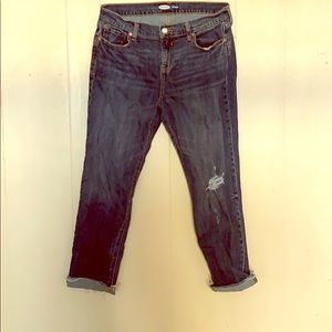 Relaxed fit boyfriend Capri jeans